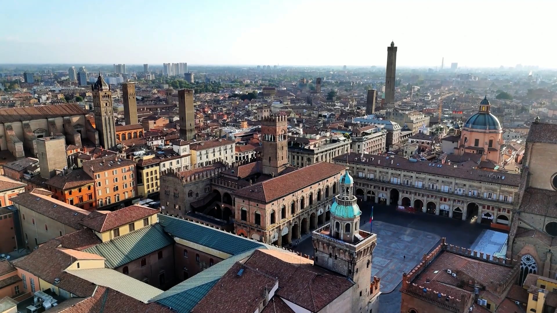 Exploring Bologna's medieval charm through stunning drone perspectives