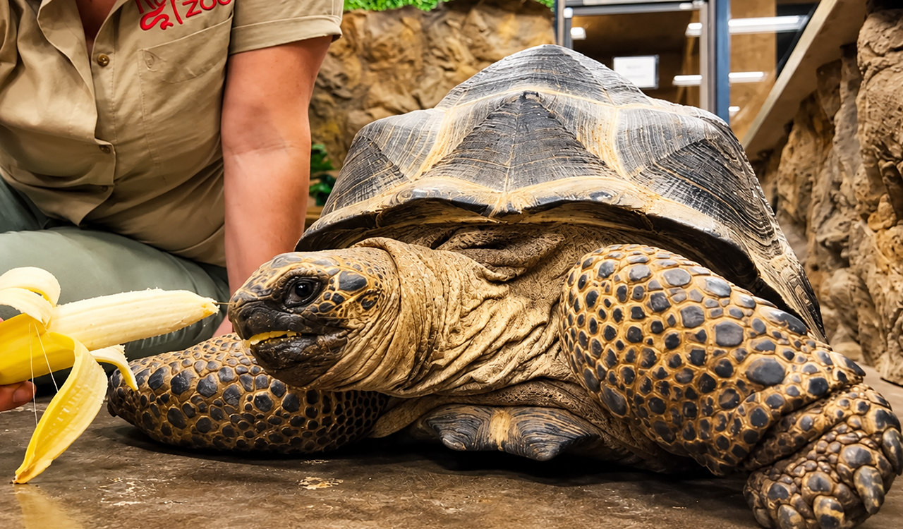 Aldabra tortoises react to their unusually ticklish shells
