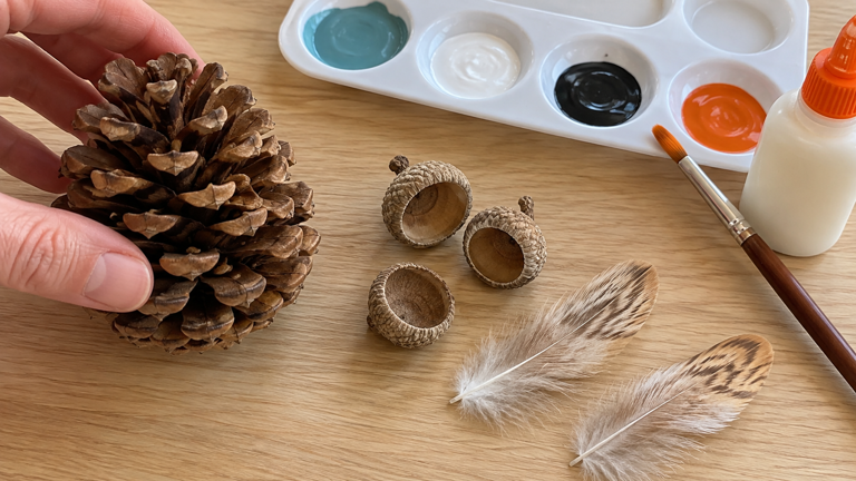 Turn pinecones into adorable little owls with this easy craft
