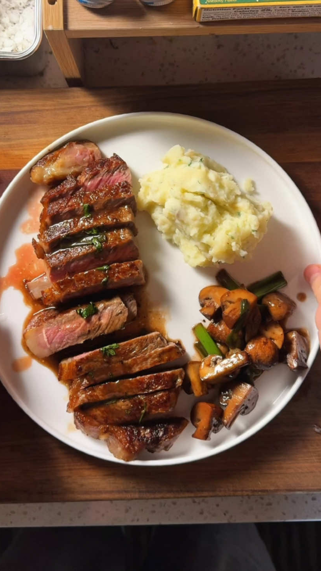 Easy New York strip steak dinner