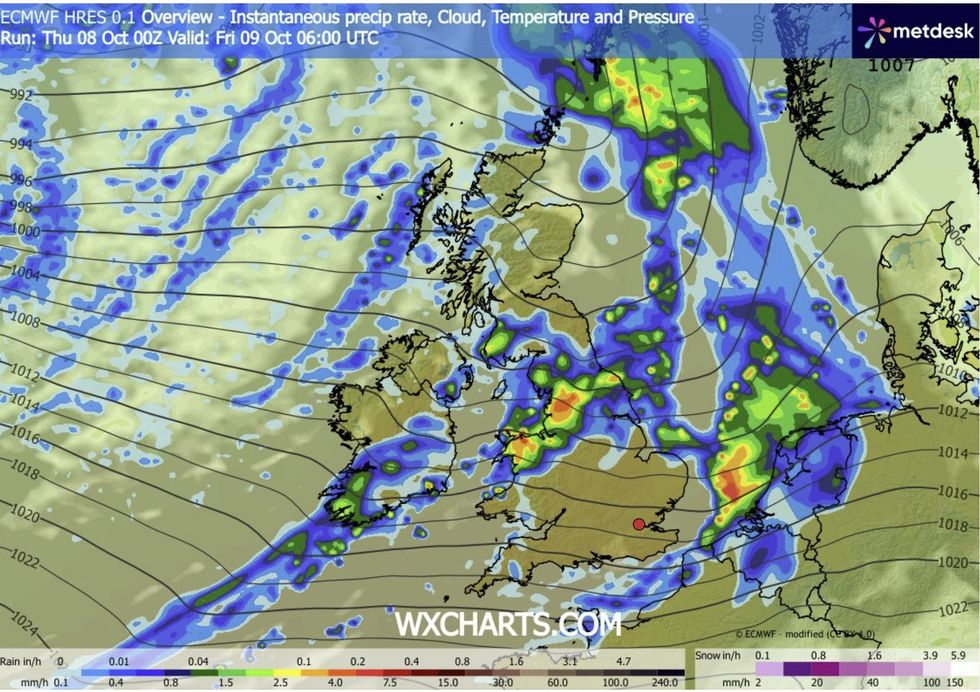 Heavy rain to batter Britain as freezing cold front to bring ...