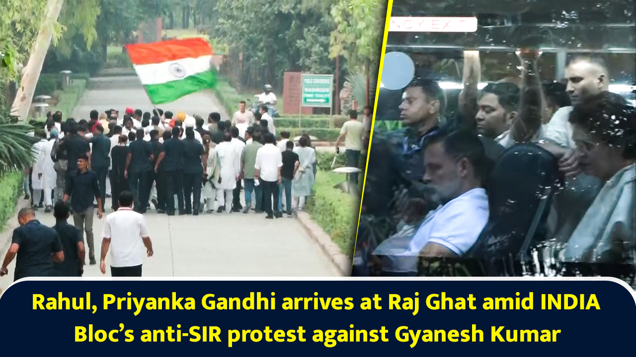 Rahul, Priyanka Gandhi arrives at Raj Ghat amid INDIA Bloc’s anti-SIR ...