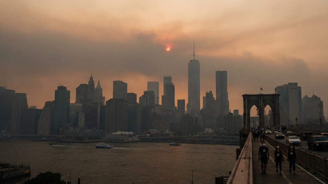 Canadian wildfire smoke chokes New York City air