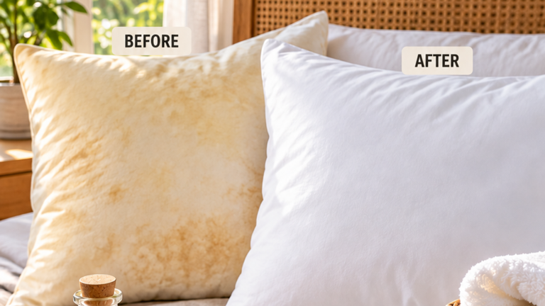 Natural household hacks to whiten yellowed pillows