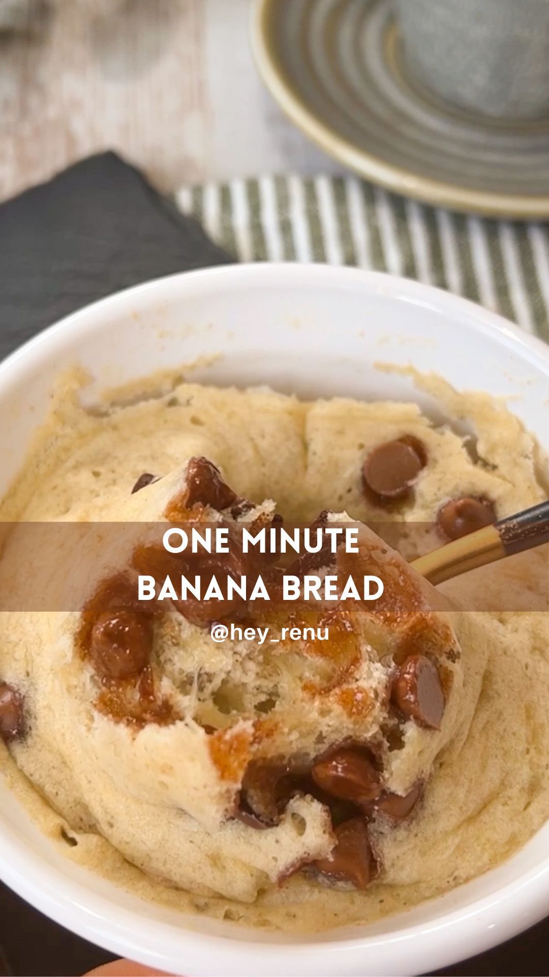 1 minute banana bread mug cake with just 5 ingredients