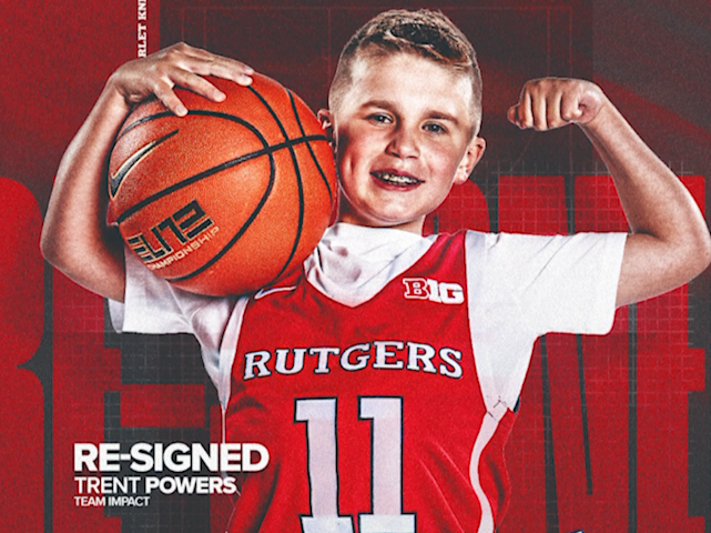 Rutgers men's basketball team officially re-signs 11-year-old Trent Powers