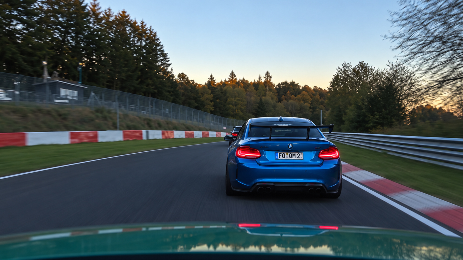 BMW M2 attacks a sunset Nürburgring corner