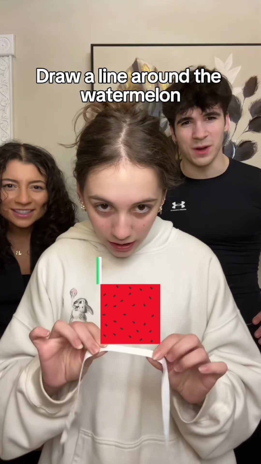 Draw a perfect line around the watermelon challenge! 😳