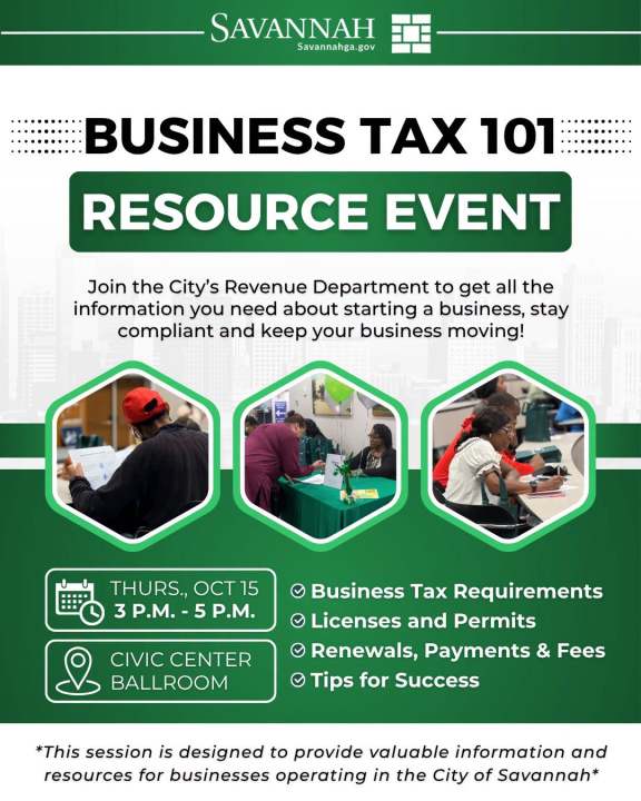 The City of Savannah is hosting a business tax 101 event