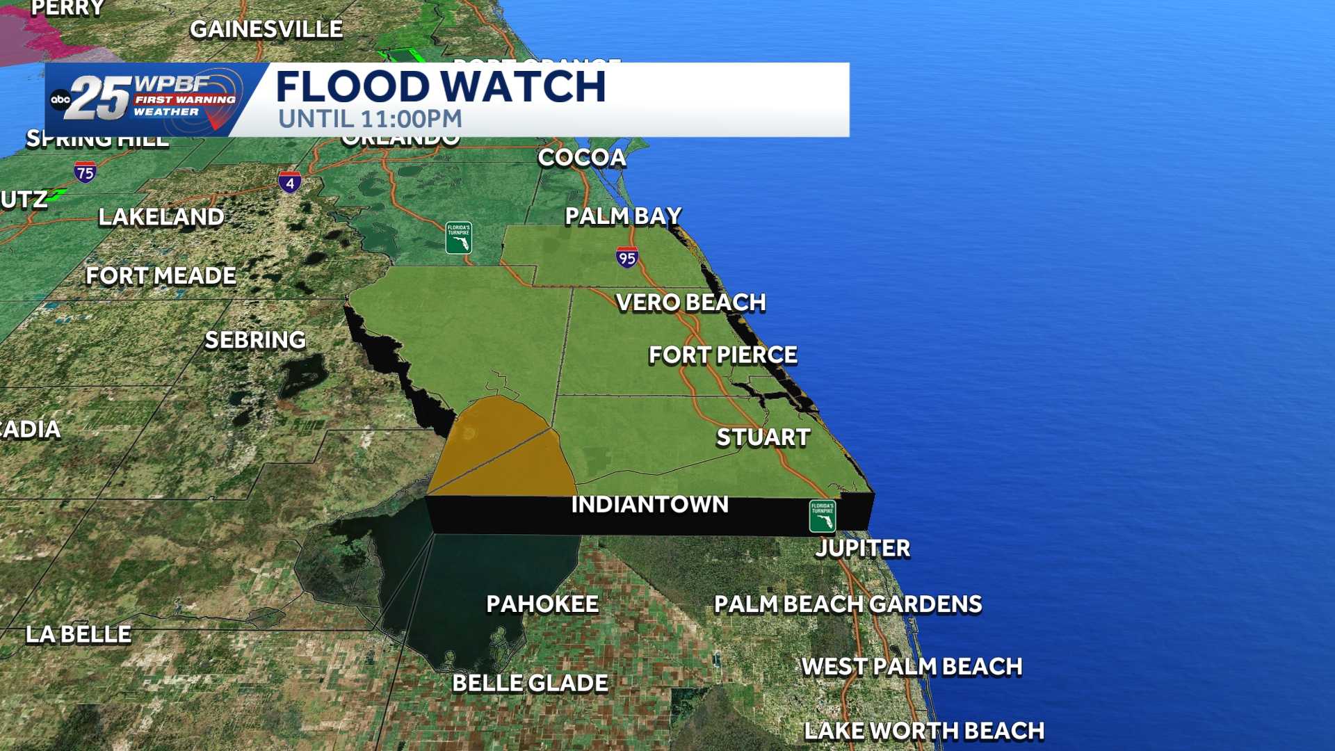 Flood watch issued for Treasure Coast and Okeechobee County