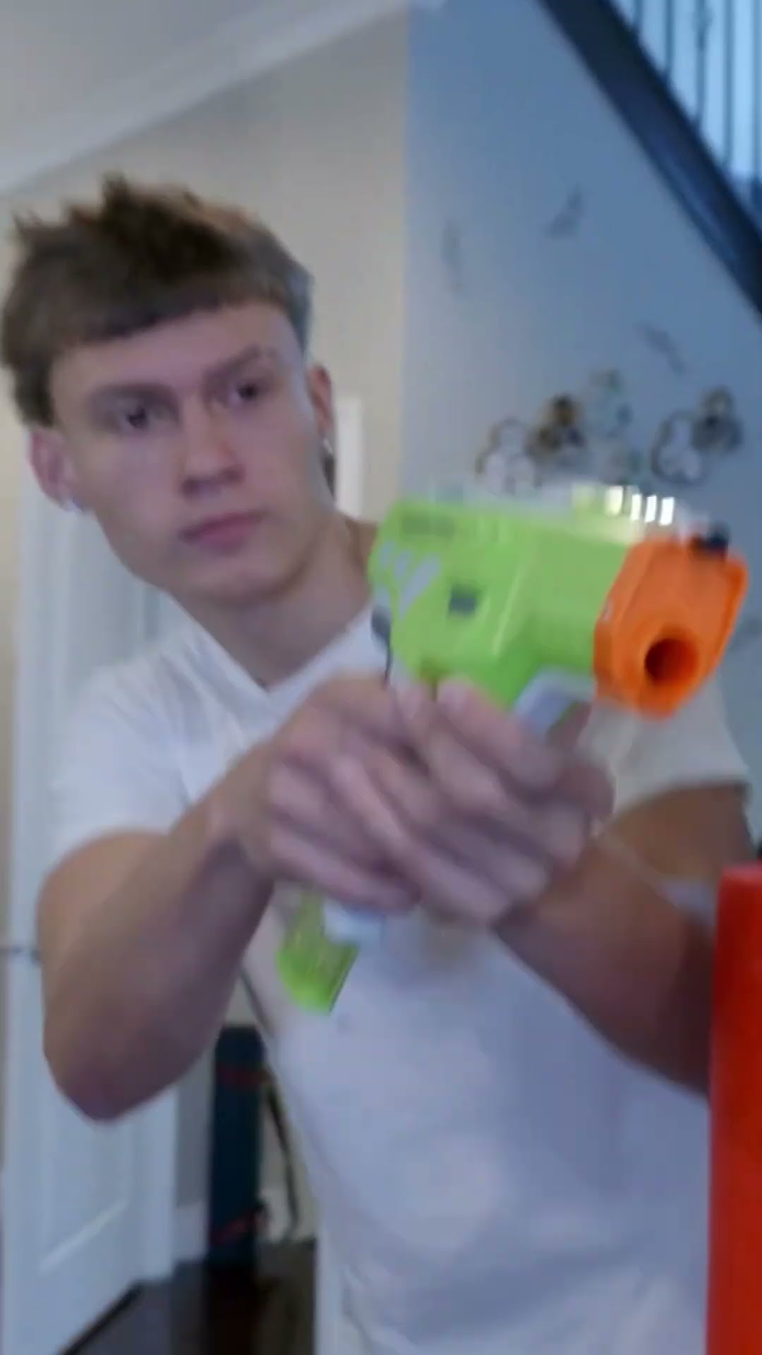 Epic Nerf gun battle in the house! Intense toy blaster duel & VFX action