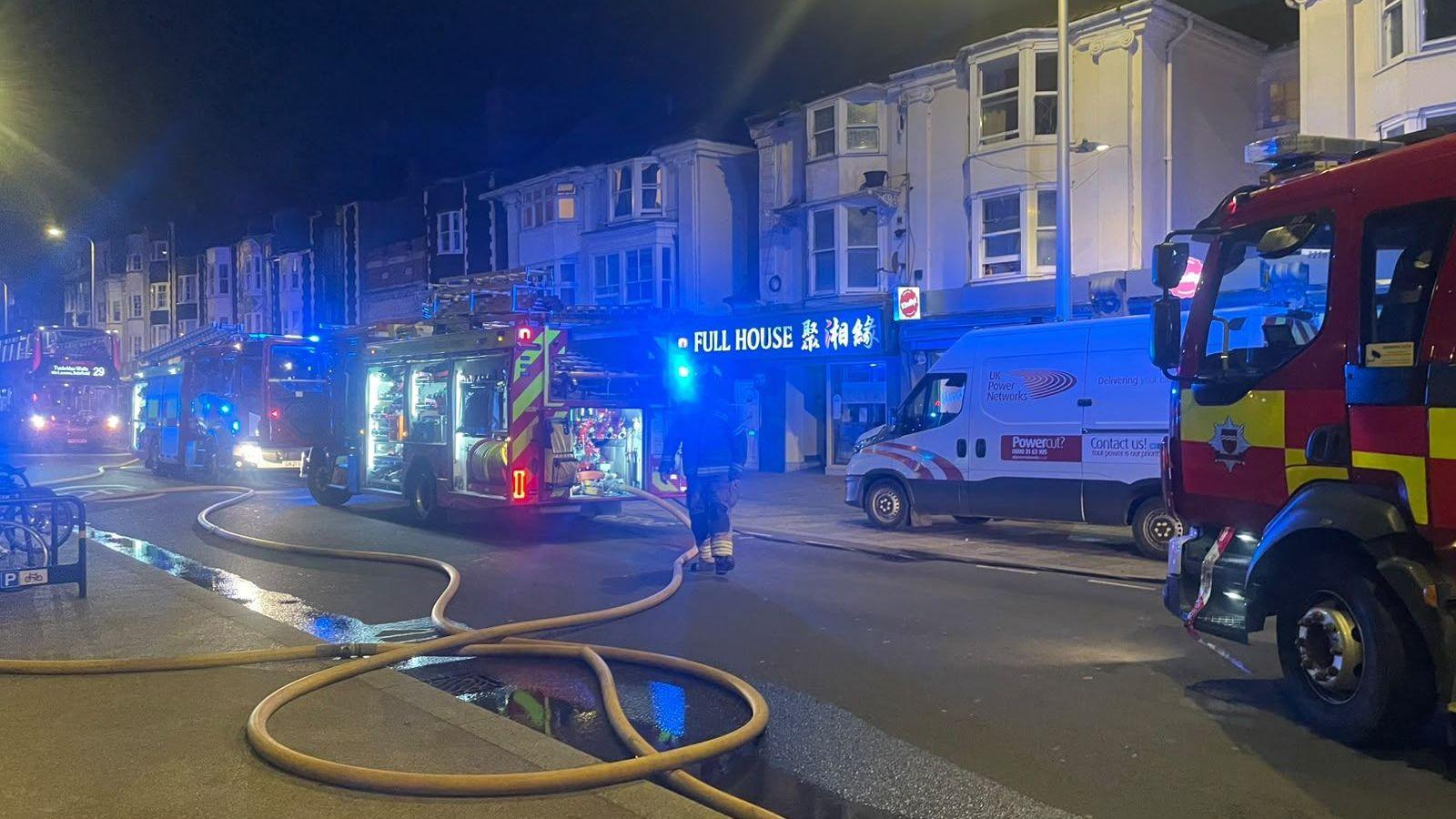 Firefighters tackle blaze in central Brighton