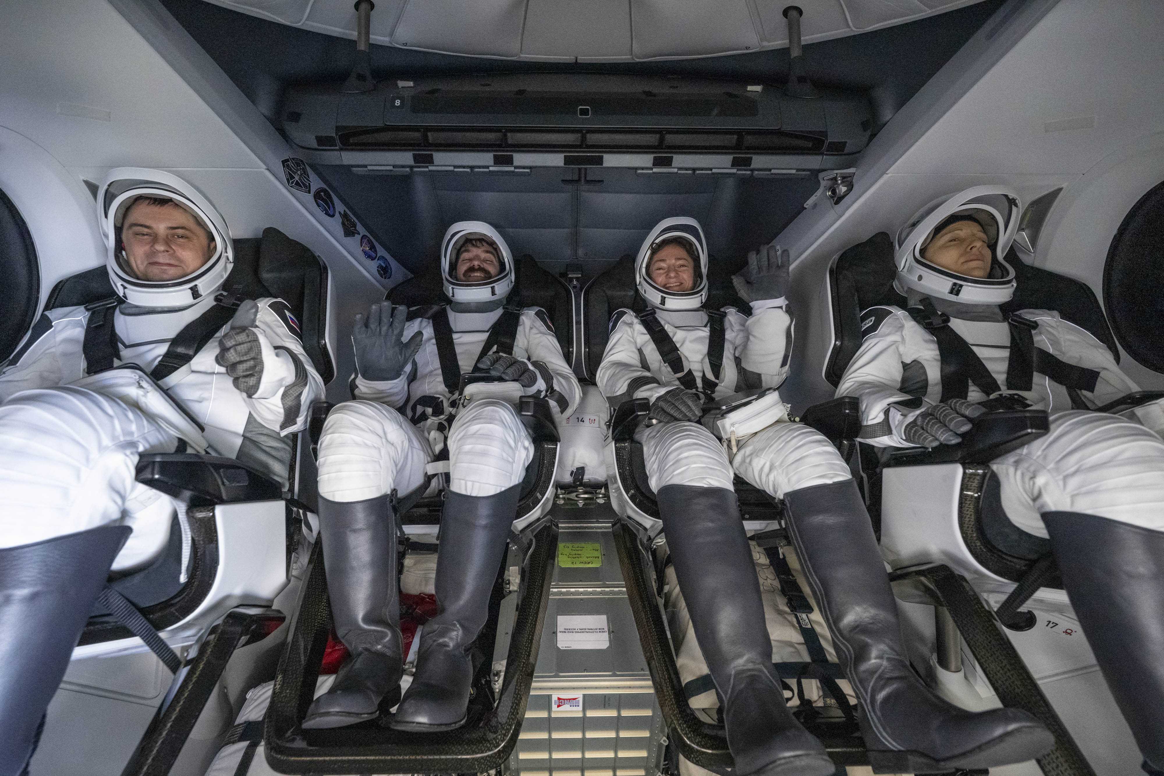 Four astronauts — and one mustache — return to Earth after eight months ...