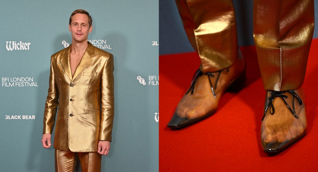 Alexander Skarsgård wears Saint Laurent's OnlyFans-inspired shoes