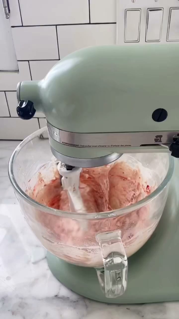 Delicious pink strawberry cake