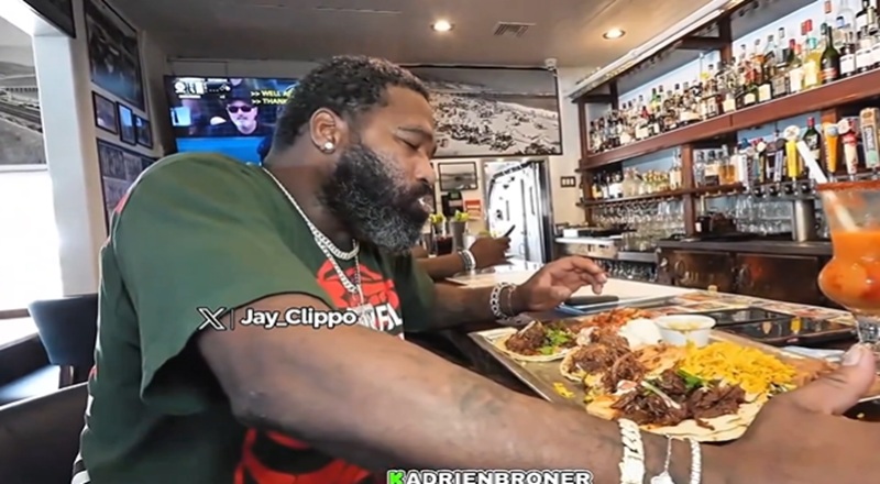 Adrien Broner leaves full plate nearly untouched on bar livestream as ...