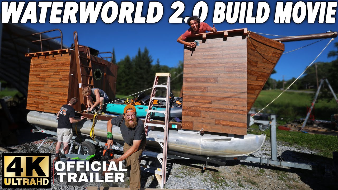 7 day Waterworld 2.0 survival challenge build trailer | pirate ship pontoon