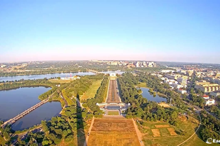 Aerial photos show reflecting pool work progress as Trump announces refill