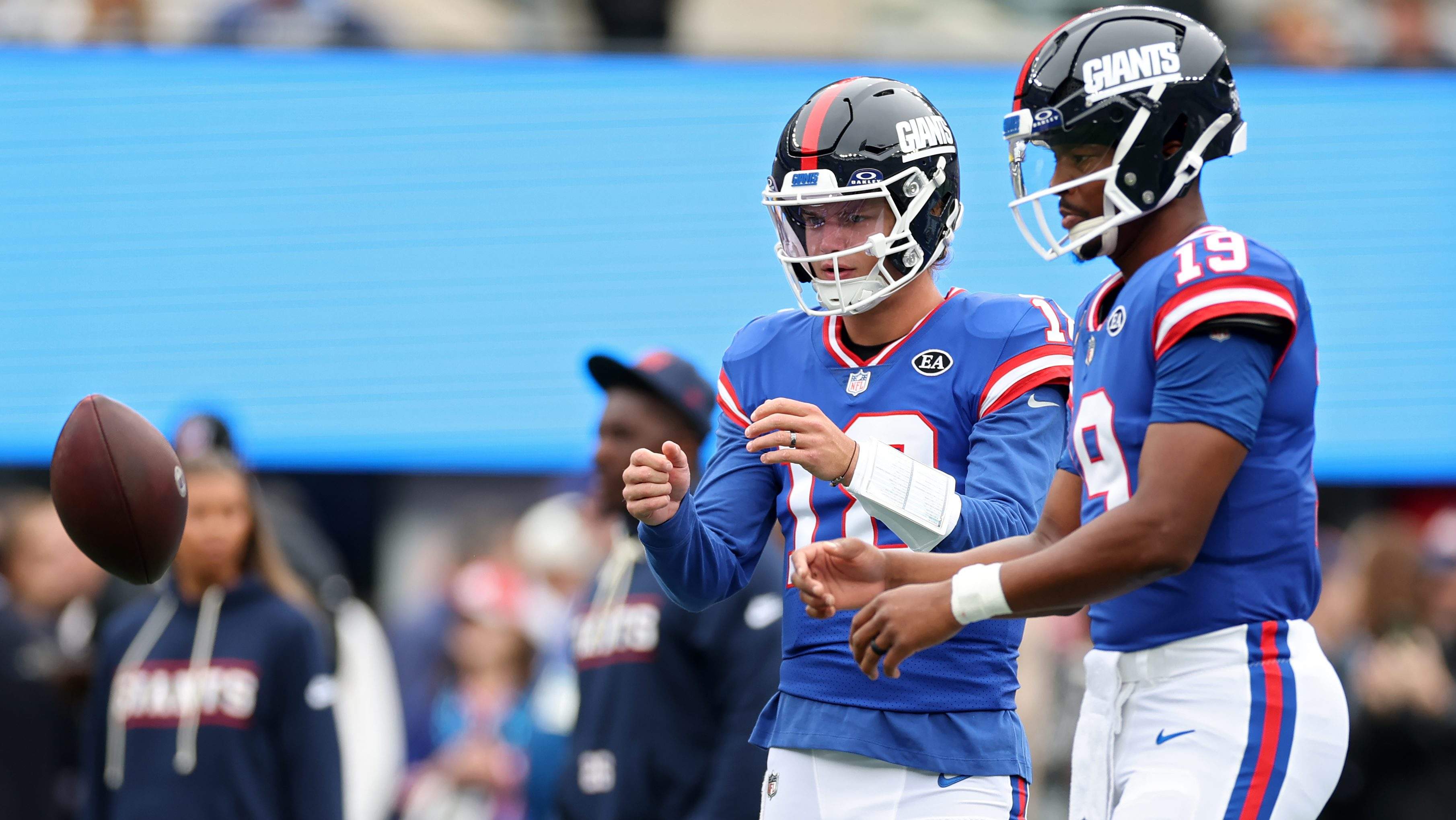 Giants OC Matt Nagy praises quick learner JJ McCarthy