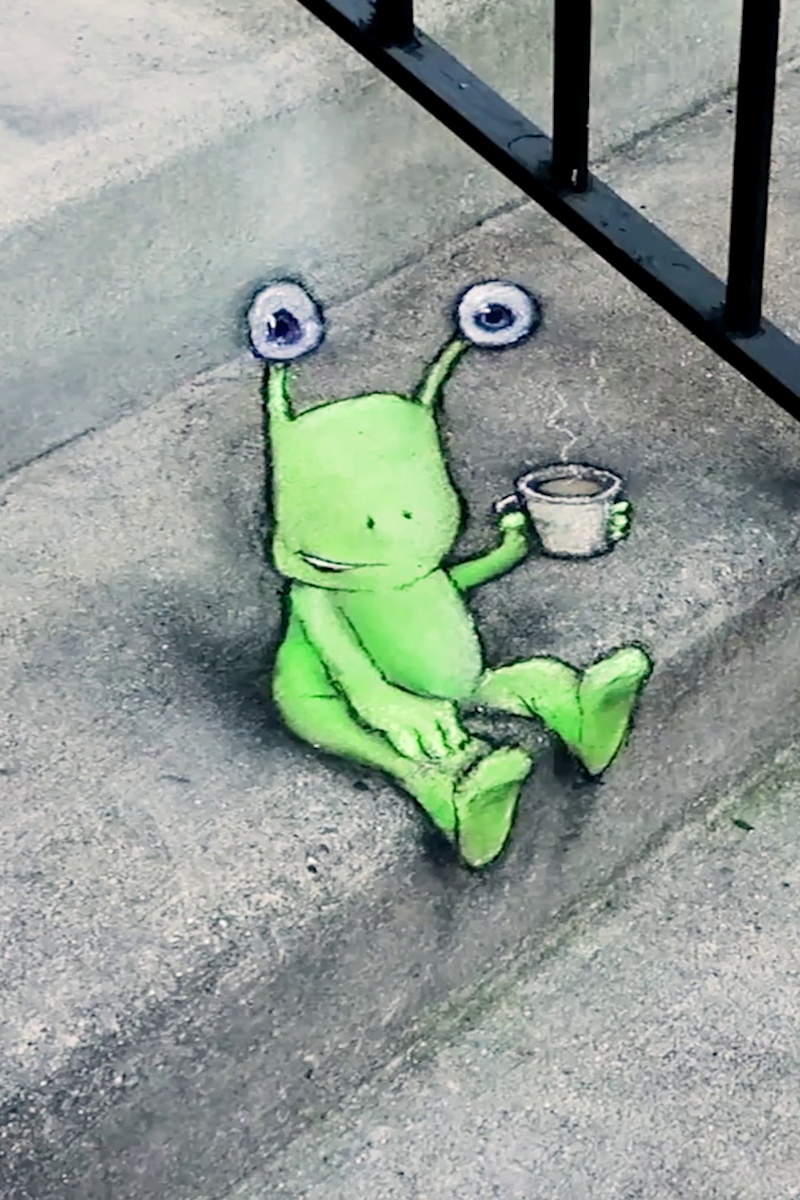 David Zinn turns sidewalks into magical 3D chalk art