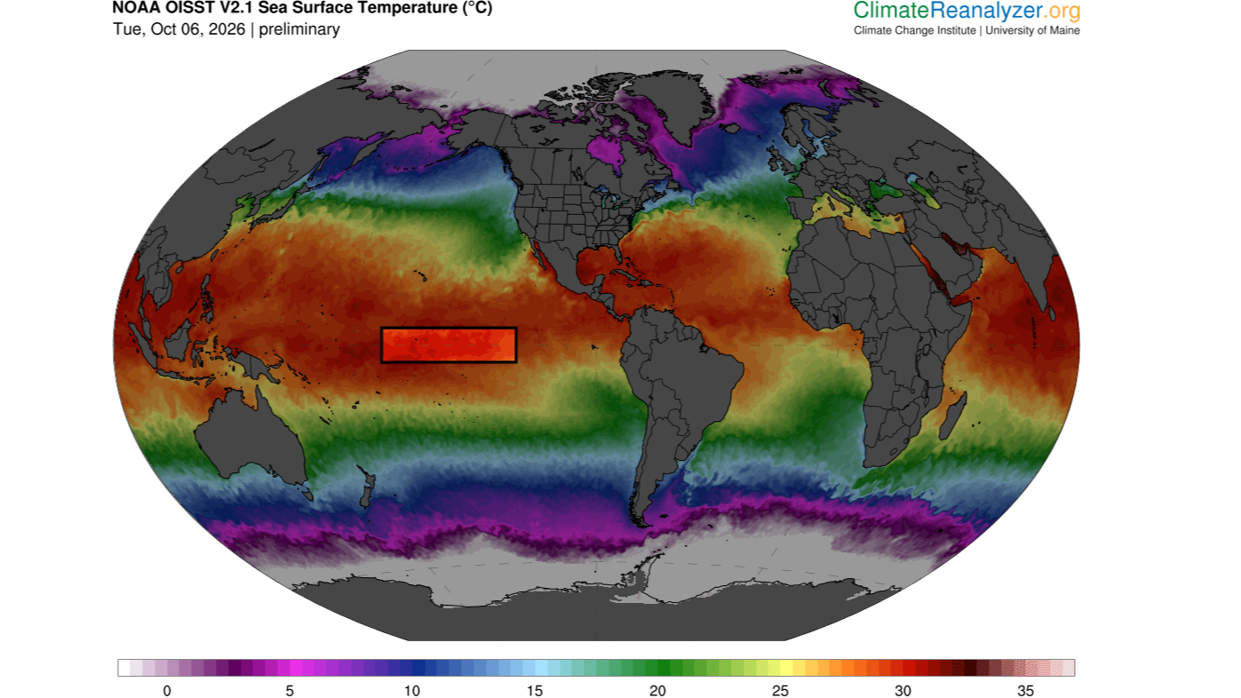 The central Pacific Ocean just broke a temperature record, and it might ...