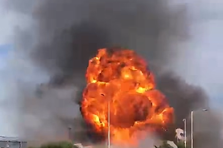 Huge explosion in Perth as fire tears through industrial estate