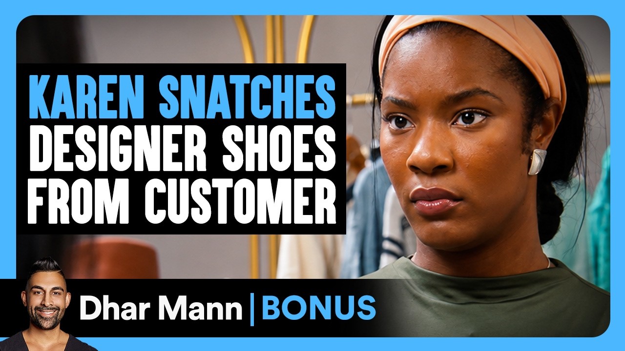 Karen snatches designer shoes from customer