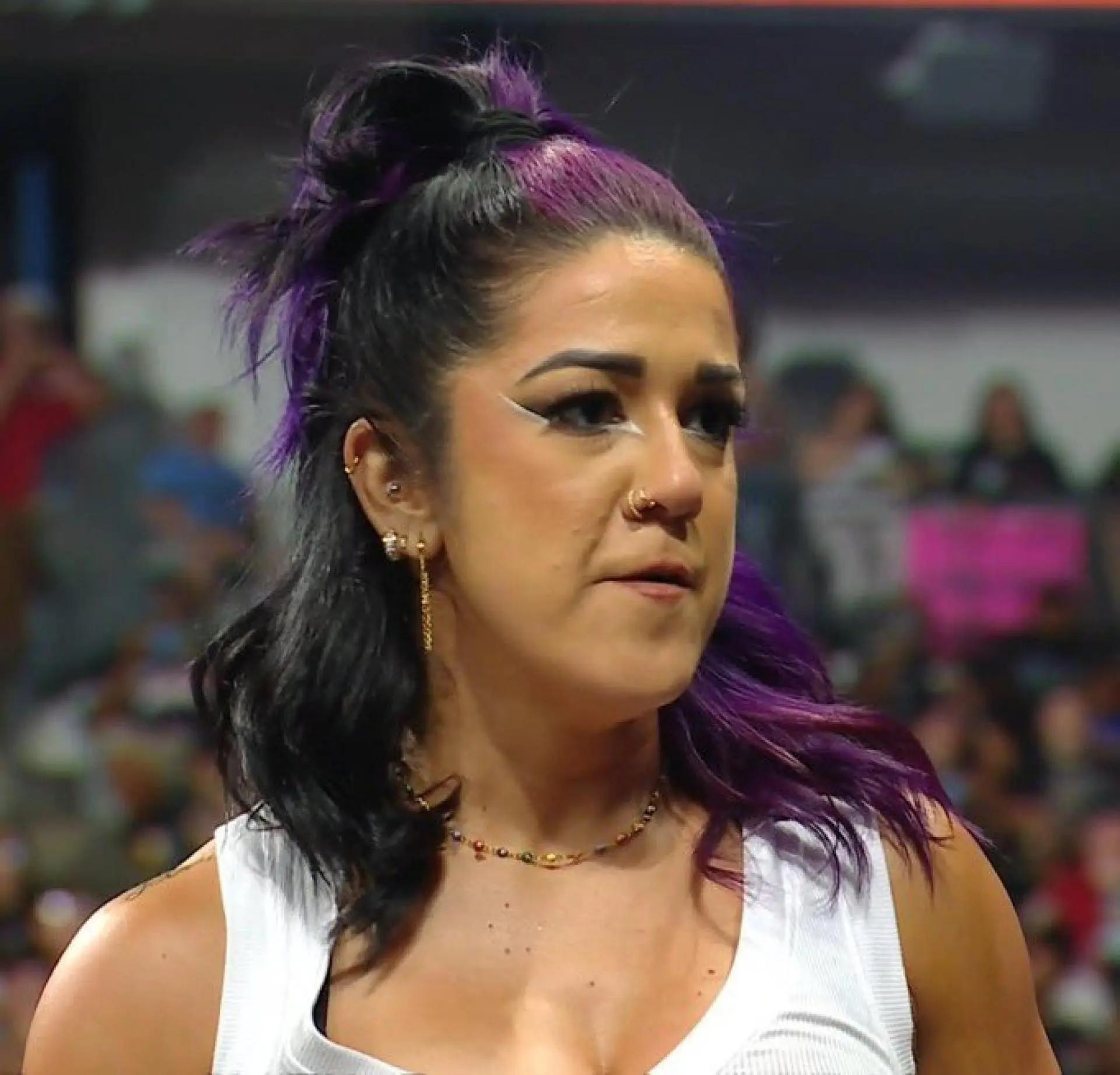 Bayley shares a story during WWE’s tribute video for PAC