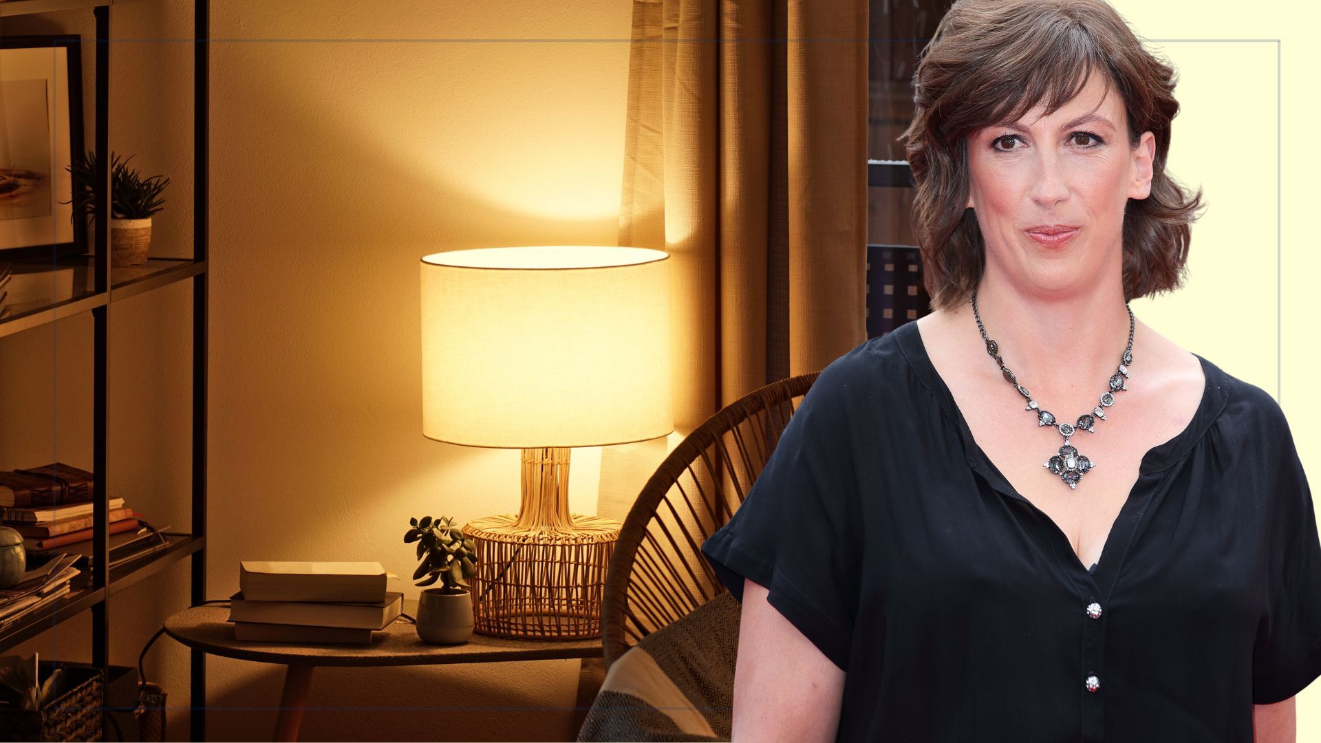 Miranda Hart's spacious living room shows why layered lighting is key ...
