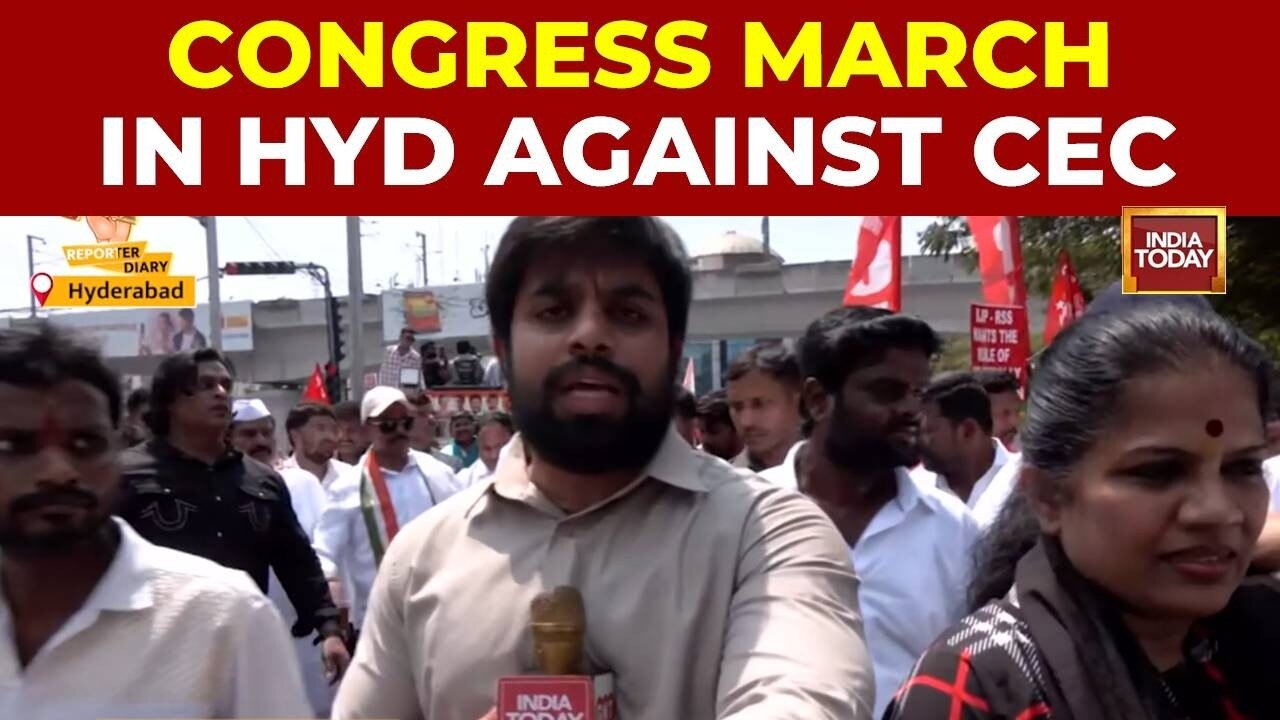 Telangana Congress Lok Bhavan march: CEC resignation demanded over ...