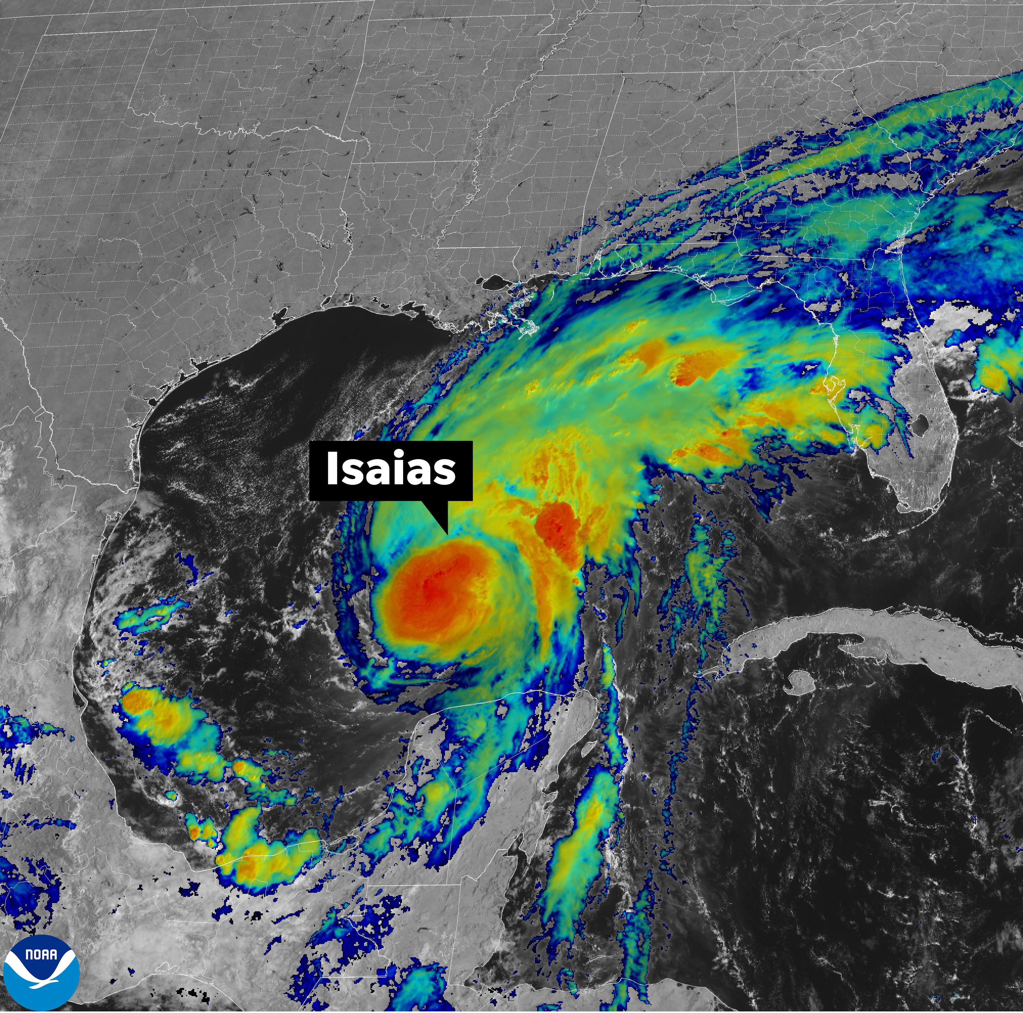 See Destin earlier Friday as Hurricane Isaias approaches Florida