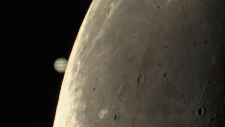 The moon hides Jupiter in spectacular photographs of October's lunar ...