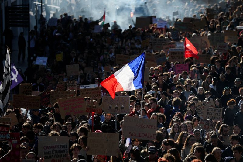 French teens march for decent schools despite government's pledge to act