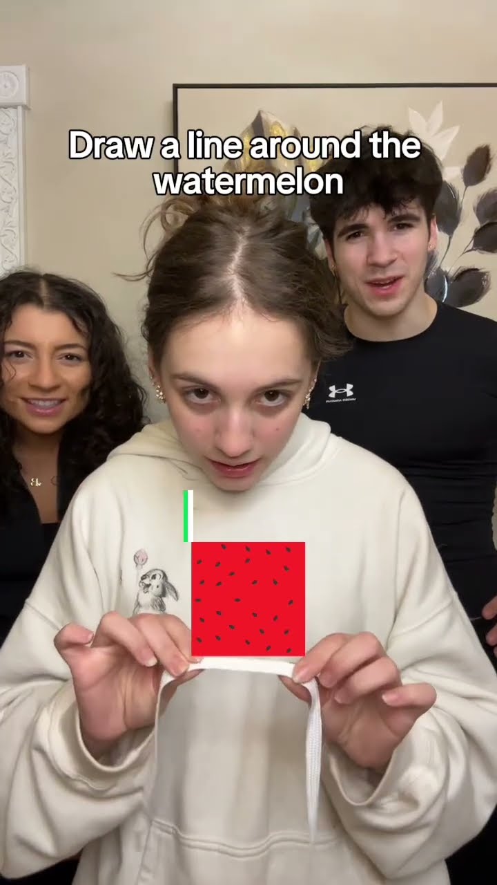 Draw a line around the watermelon challenge! 😱