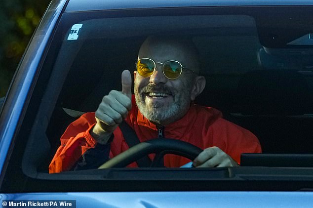 Enzo Maresca (pictured arriving to training on Thursday morning) insists he is 'very calm' about Manchester City's situation with the Premier League despite being found guilty