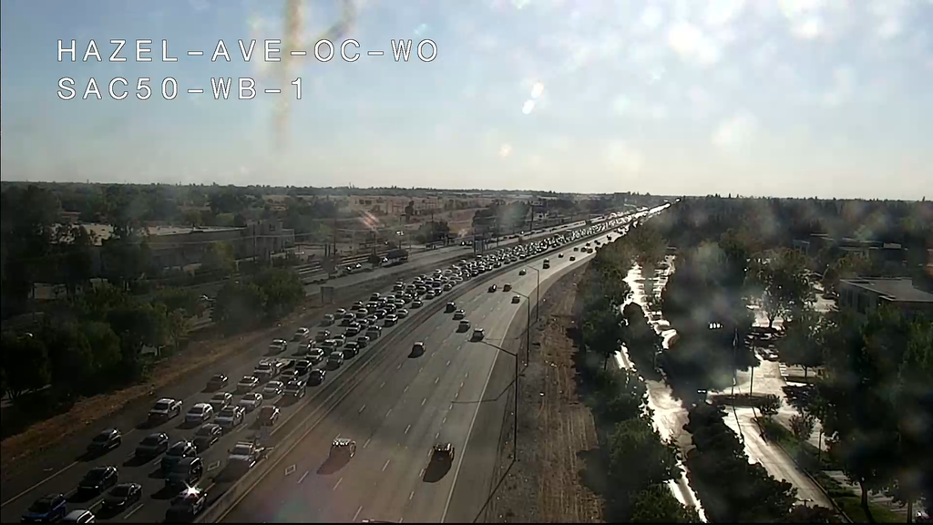 Eastbound Highway 50 reopens near Folsom after overturned vehicle blocks traffic