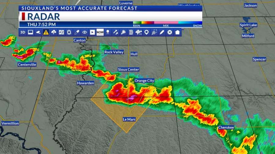 Isolated severe storms in the region