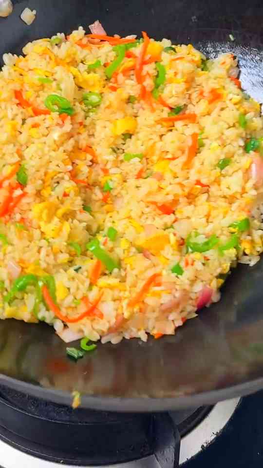Rainbow vegetable fried rice recipe