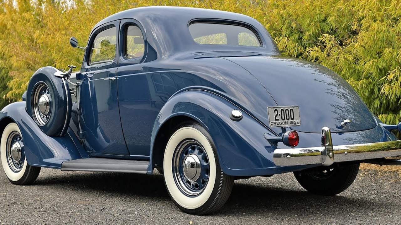 The classic design details of the 1936 Plymouth P2 Deluxe Coupe
