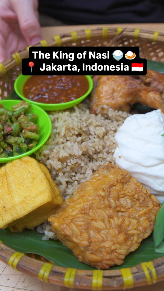 Traditional Sundanese nasi liwet from West Java
