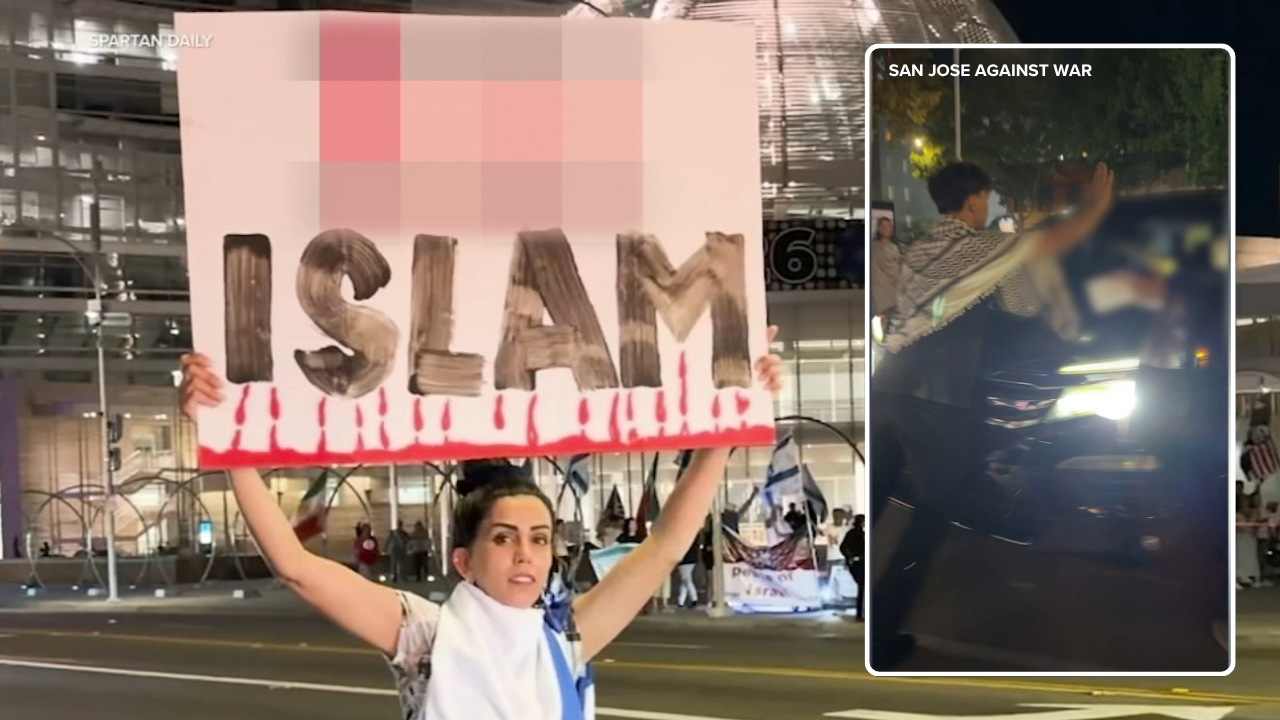 Pro-Israel and pro-Palestine protests turn combative in SJ with graphic ...