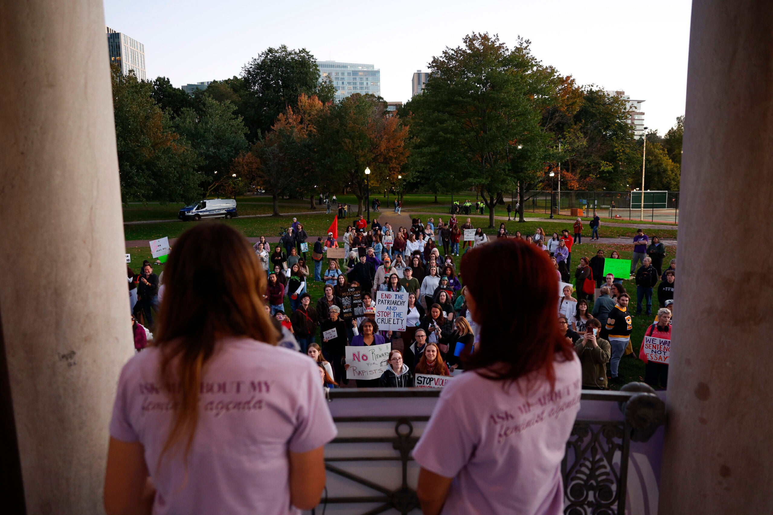 Over 200 gather on Boston Common to protest sexual violence in support ...