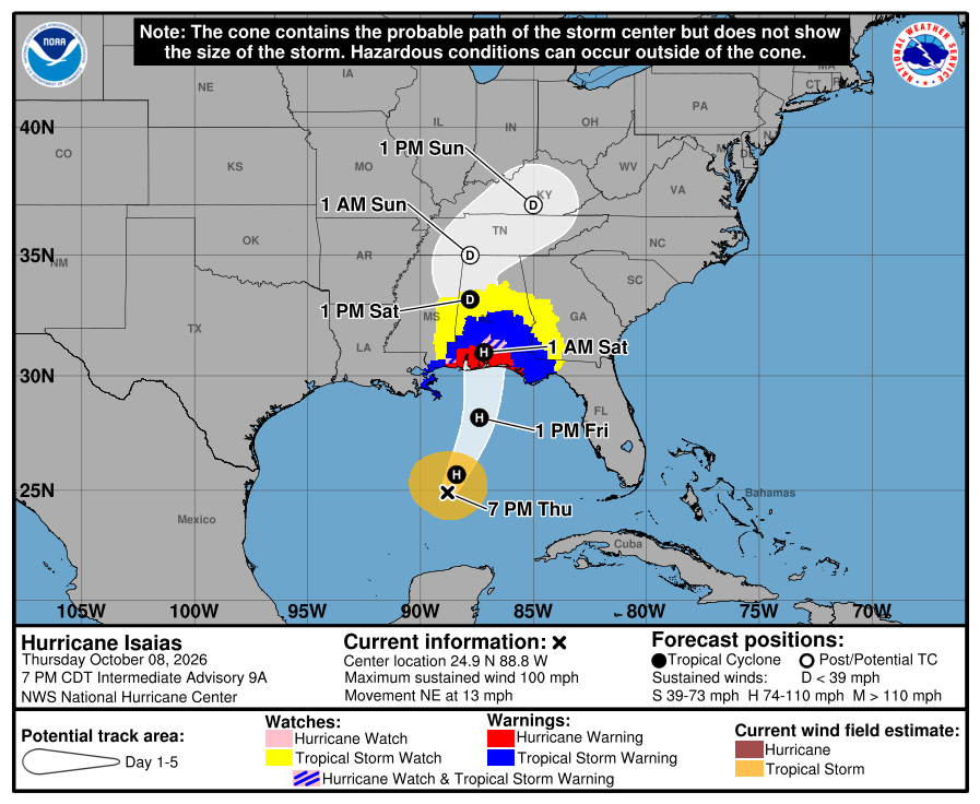 Live updates: Hurricane Isaias now cat 2, Florida evacuations ordered