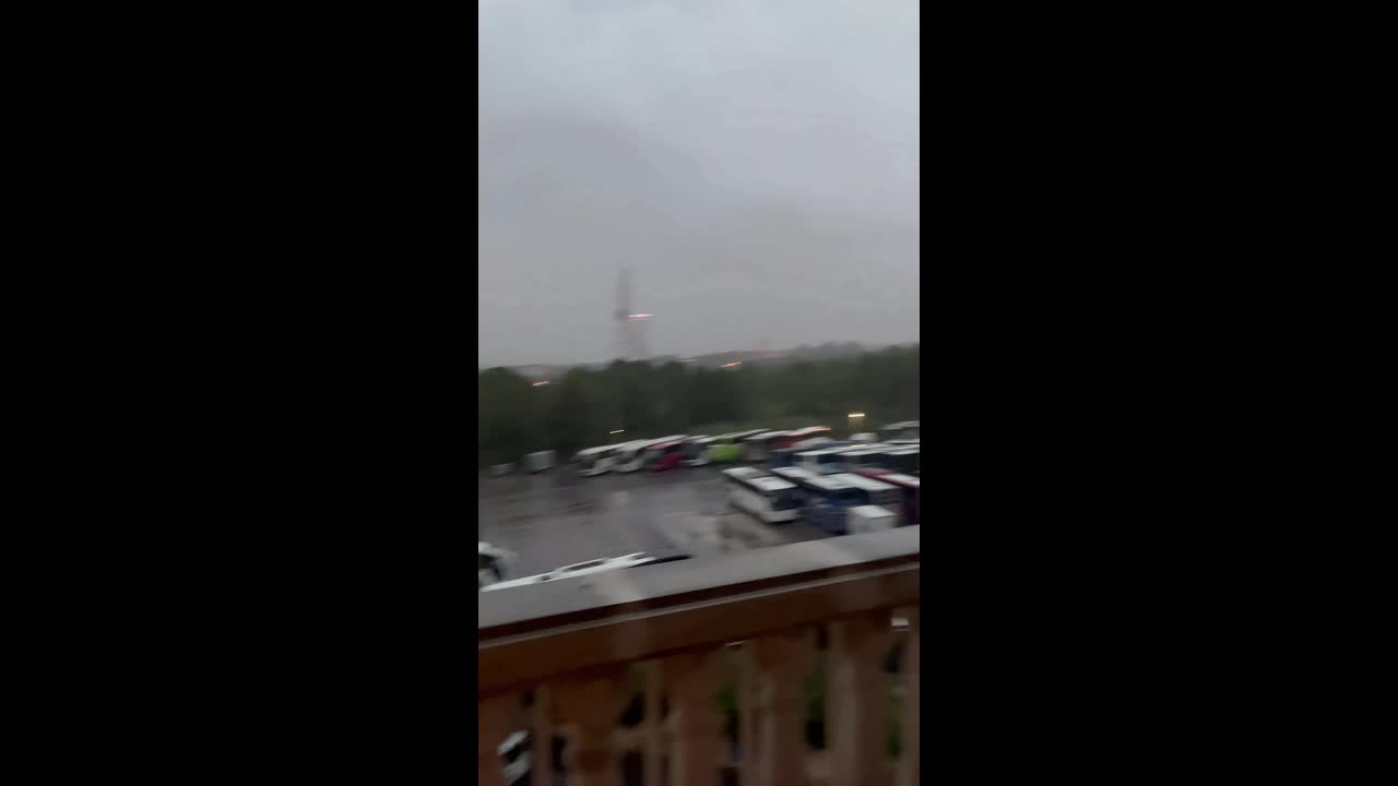 Lightning strike hits telecommunications tower during severe storms in ...