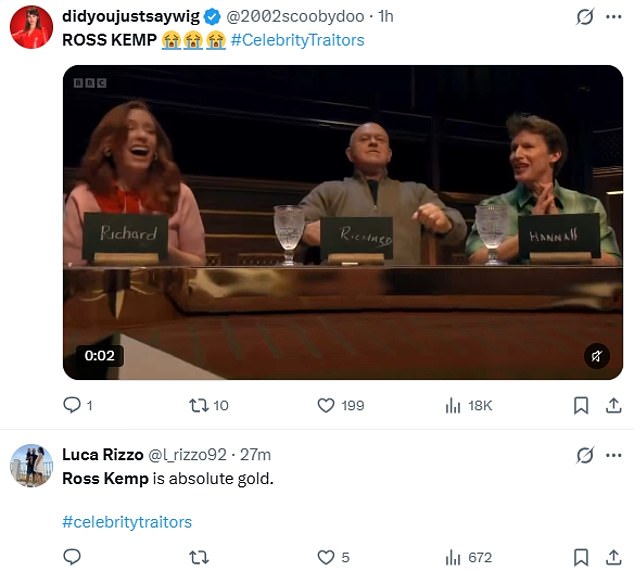 Celebrity Traitors fans in hysterics over Ross Kemp's very passionate ...