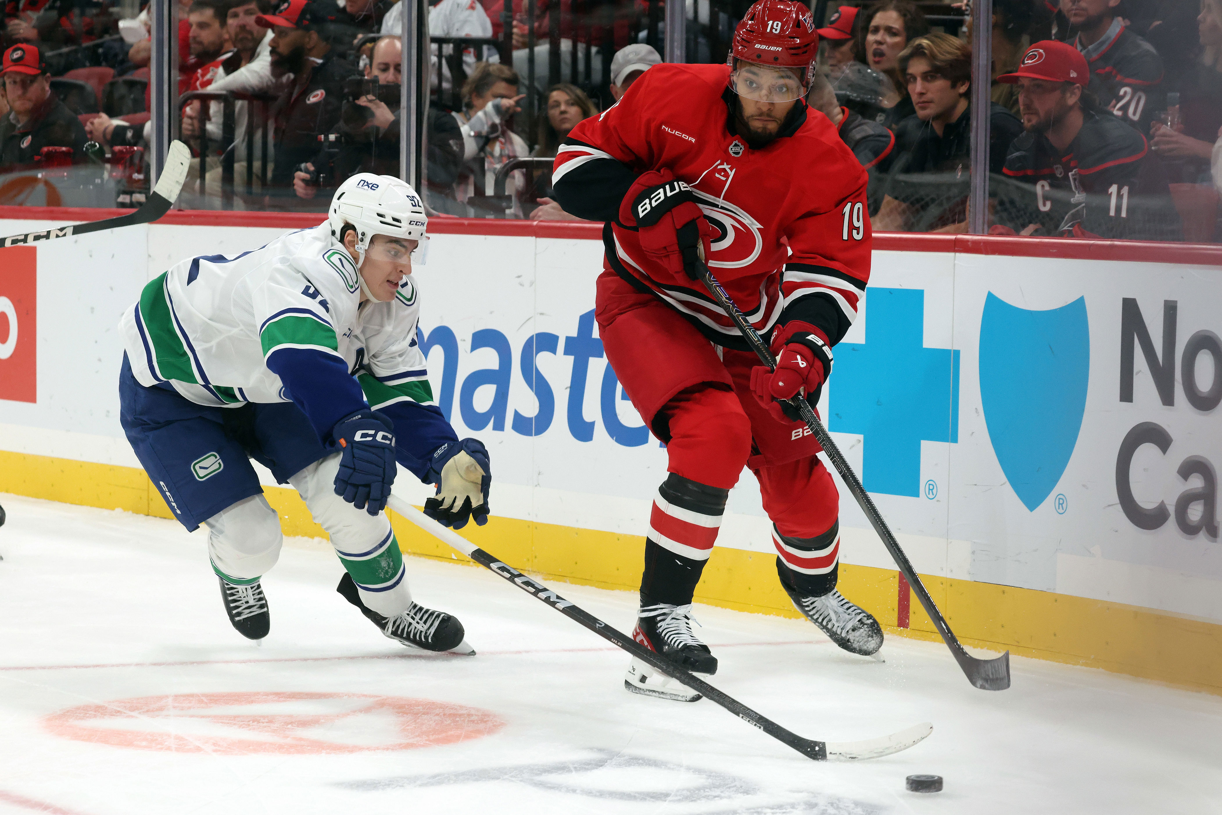 Logan Stankoven's first career hat trick helps Hurricanes beat Canucks 7-2