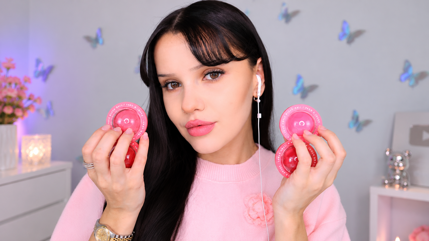 Satisfying beauty ASMR skincare routine makeup and hair care