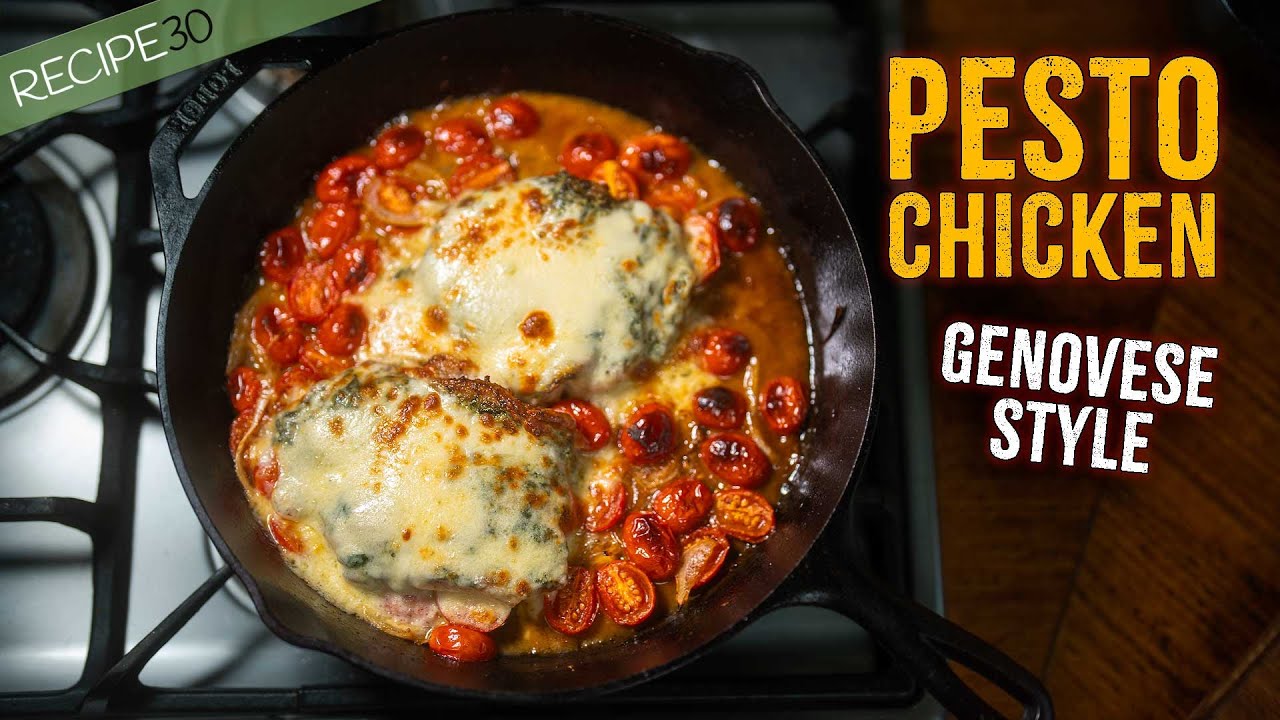 I made easy pesto chicken in one pan! 🍽️