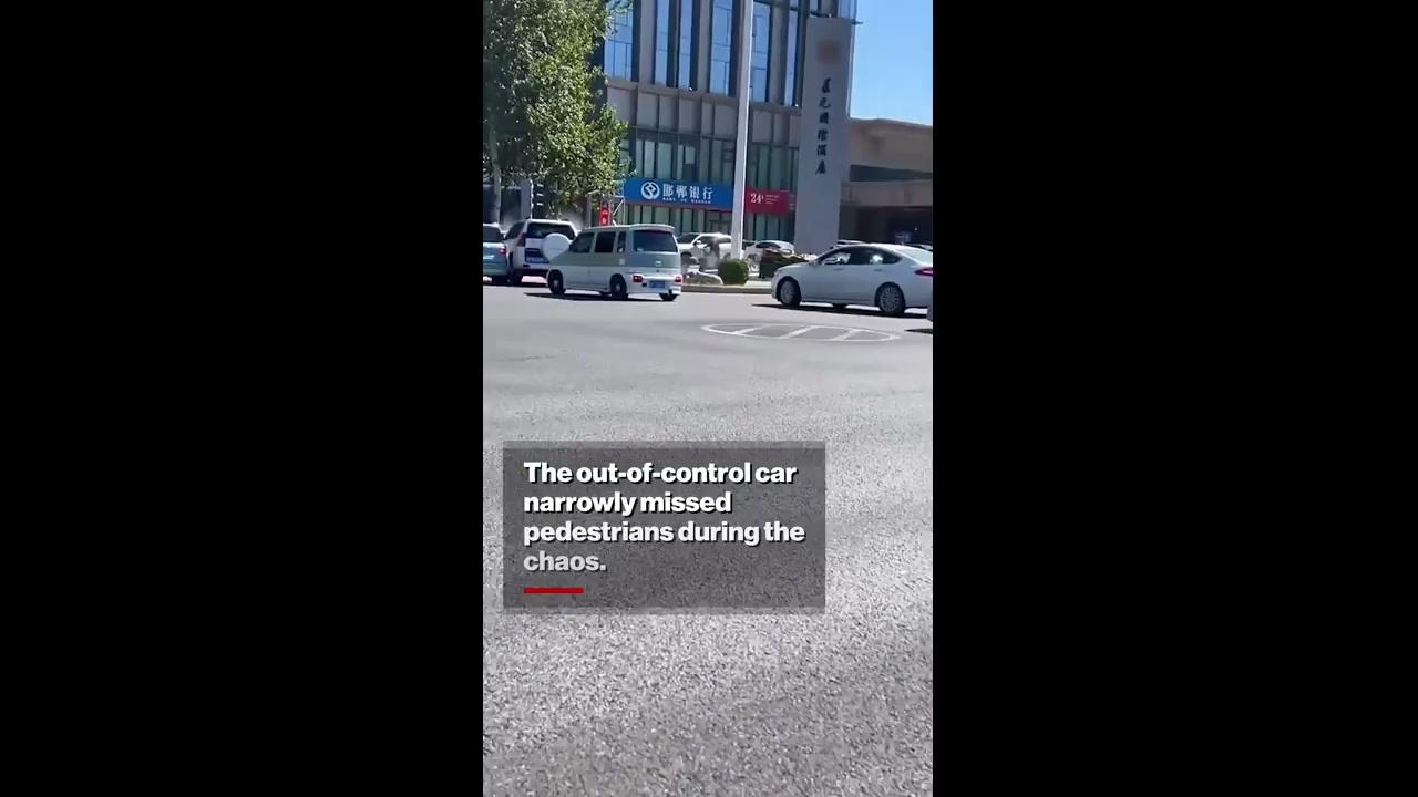 Driving school car goes out of control, crashes into traffic
