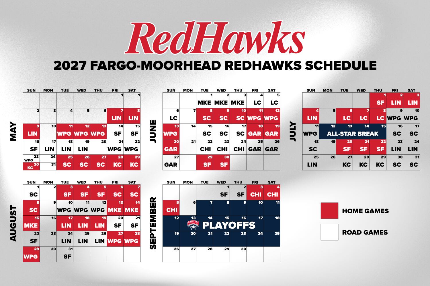 FM Redhawks announce 2027 schedule